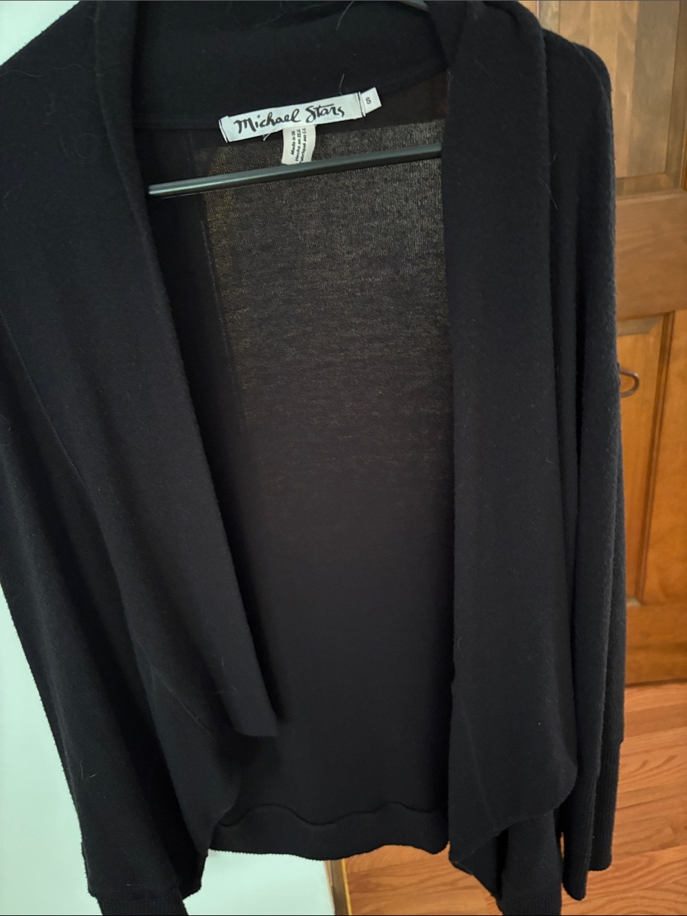 Michael Stars Black Lightweight Open Drape Cardigan